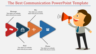 Communication PowerPoint Templates with Four Nodes