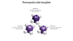 Three purple cubes with white connectors forming a triangular shape, highlighted by simple icons on a white background.