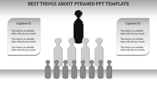 Pyramid hierarchy with black figure at the top, followed by lighter gray figures in descending order.