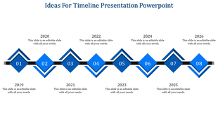 Blue Diamond Theme Timeline PPT Template And Google Slides