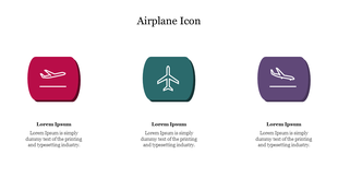 Customized Airplane Icon PPT Presentations Designs