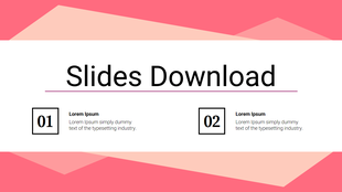 Slide featuring two numbered steps with text placeholders, set against a soft pink and peach background.
