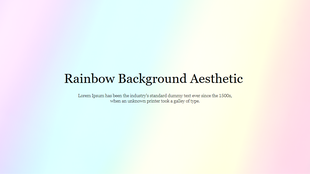 Aesthetic light rainbow gradient background blending soft pink, blue, and yellow tones with a caption area.