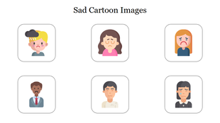 Creative Sad Cartoon Images Template Presentation Slide