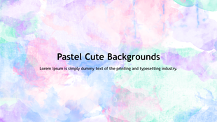 A slide with a colorful pastel watercolor background with a blend of pink, blue, and green with a title text in the center.