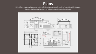 Architectural design featuring floor plans and elevations, with dimensions and labeled areas for construction details.