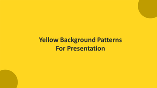 Minimalist yellow background slide with two large shaded circles and centered placeholder text in dark bold font.