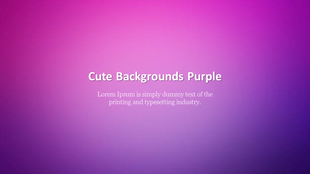Cute slide features a gradient purple background with placeholder text.