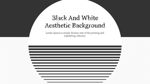 Minimalistic monochrome design with horizontal lines in a circular pattern against a black and white background.