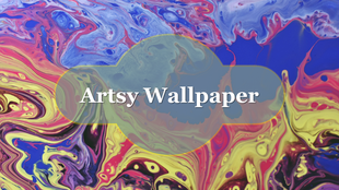 Colorful abstract wallpaper with swirling paint patterns in vibrant hues of red, yellow, blue, and purple.