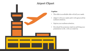 Editable Airport Clipart PowerPoint Slide