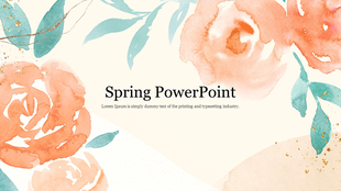 Spring-themed floral design with pastel-colored flowers and leaves with a caption area below.