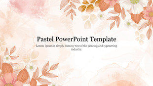 A slide with beautiful pastel brown flowers and leaves frame in beige watercolor background with a title area at the center.