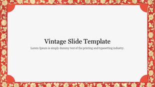 Vintage slide with a red and gold floral border design surrounding a white central area for text.