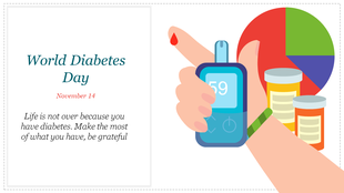 World diabetes day illustration with a glucose meter and medicine bottles, symbolizing diabetes management and awareness.