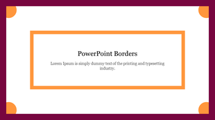Slide featuring a purple outer border with corner details, and an orange rectangular frame around the text in the center.