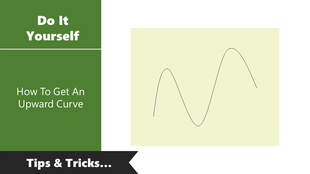 PowerPoint tutorial on how to create an upward curve, featuring a curve diagram with tips and tricks.
