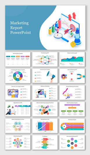 Innovative marketing strategies slides covering various related topics with different layout designs and icons.