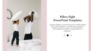 A father and son standing on a bed, engaging in a pillow fight, with text on the right.