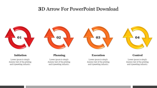 Editable 3D Arrow For PowerPoint Download Presentation