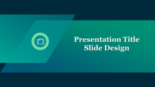 Title slide design with a teal and dark blue background, featuring a suitcase icon and bold white text.