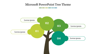 Illustrated tree diagram featuring four labeled nodes representing hierarchical data in a Microsoft theme.