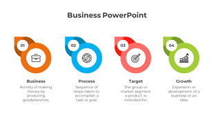 Business infographic showing progression through three stage, marked by colored banners and simple black line icons of steps.
