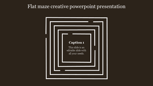 Square maze design with white outlines on a dark brown background, featuring a layered geometric layout.