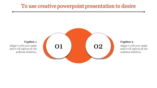 Creative slide showing a white layered light bulb with numbers 01 to 05 and editable text captions aligned on either side.