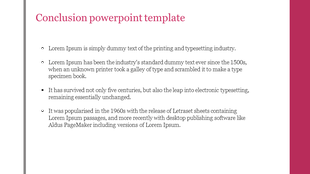 Sleek conclusion template with a layout, featuring a clean design, headline, and organized bullet points with caption area.