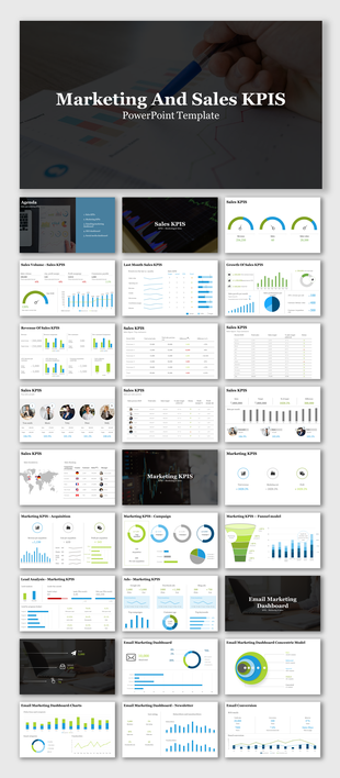 Best Marketing And Sales KPIS PPT and Google Slides Themes