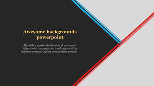 Background slide with a black and gray diagonal design, accented by red and blue neon lines.