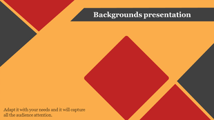 Modern slide background featuring bold red and dark gray diamonds on a yellow backdrop, with a dark title banner.