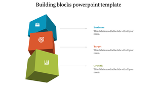 Building block illustration with a gray structure, highlighted in red, connected by arrows to five captions on the right.
