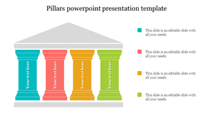 Pillars slide with five colorful columns labeled for text, representing different concepts.