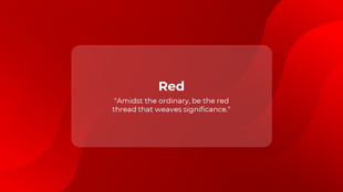 Bright red background with wavy designs, focusing on a centered quote inside a transparent box.