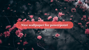 Aesthetic wallpaper showing pink cherry blossoms on dark branches with bold red title banner in the center.