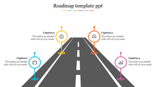 Innovative Roadmap Template Free PPT Presentations Slide