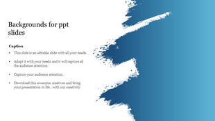 Blue gradient background PPT slide with white paint splashes for professional presentations.