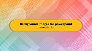 Colorful abstract background with gradient mesh, halftone dots, and diagonal lines, featuring a yellow title box in center.