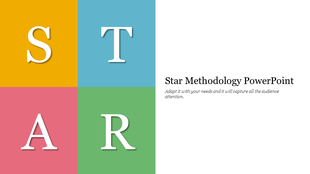 Brightly colored squares each displaying a letter from the word star with its methodology description text on the right.
