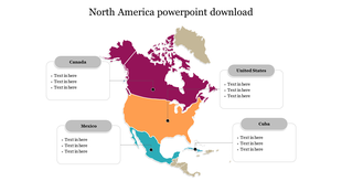 Simple North America PowerPoint Download Now
