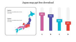 Japan Map PPT Free Download Immediately For Presentation