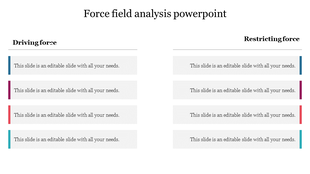 Force Field Analysis PowerPoint Presentation Diagram