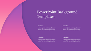 Colorful background  slide featuring pink and violet curves with centered title and evenly spaced text sections.