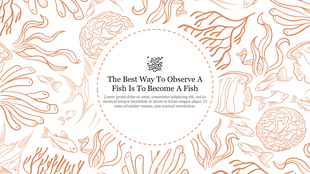 Coral themed PowerPoint slide with fish and ocean elements surrounding a central quote with placeholder text.