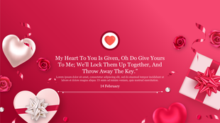 Romantic pink background with hearts, roses, and a gift box adorned with a red bow, symbolizing valentine day.