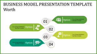 Infographic with four green options connected to numbered circles, each featuring icons and descriptive text.