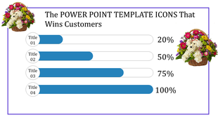 A slide showing progress bars for different titles, with each bar illustrating a percentage of completion.