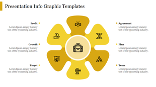 Five-step process infographic with curved banners labeled 01 to 05, showing red arrows, captions, and black icons.